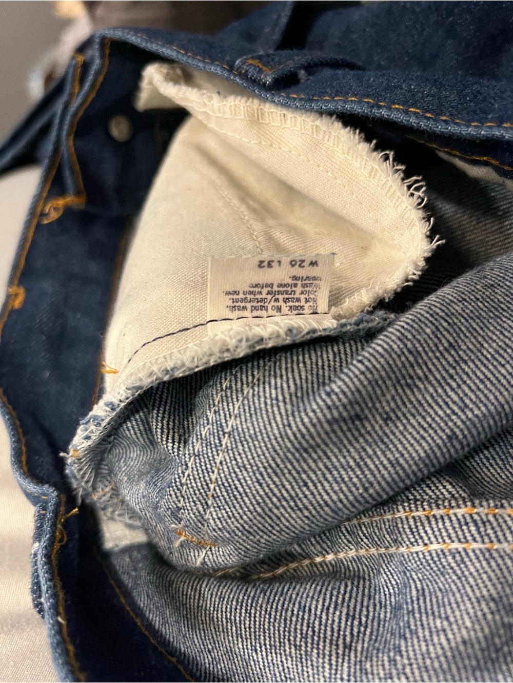 Vintage Levis Jeans 26x32 Blue Denim Orange Tab 784 Bootcut Flare Dark Wash - Picture 6 of 9